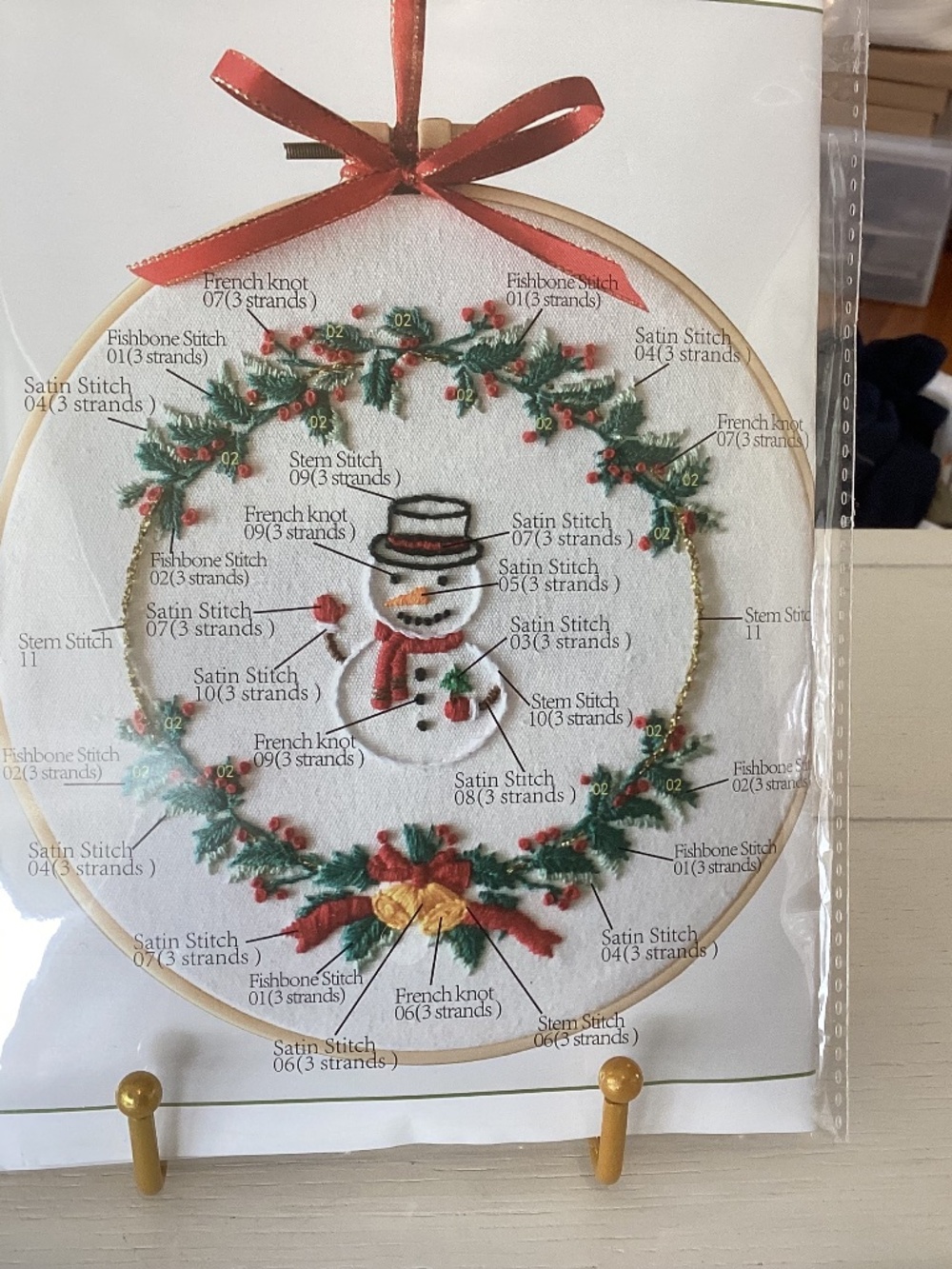 NEW Holiday Snowman Embroidery Kit